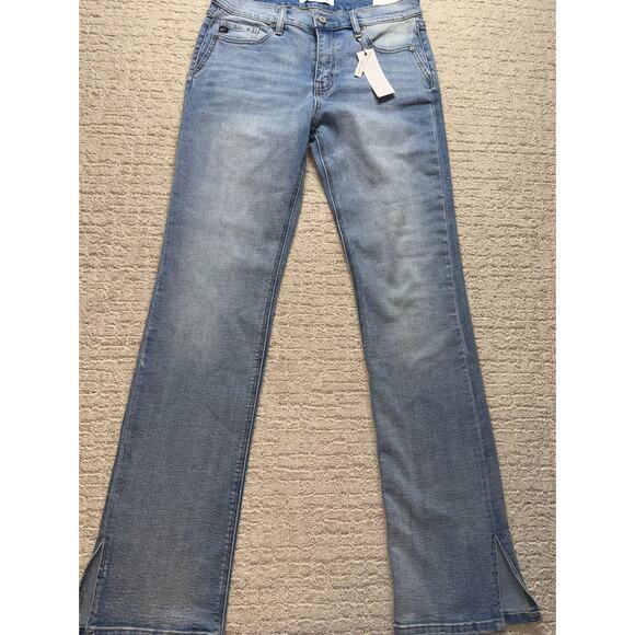 Kancan Women’s Bootcut Jeans Light Wash Split Hem Denim Pants Size 9/28 NWT - Picture 1 of 10